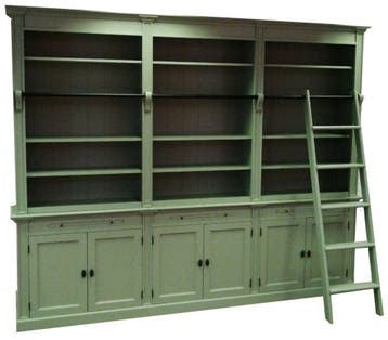 Boekenkast Engels groen met trap Beek XL 300 x 240cm, Huis en Inrichting, Kasten | Boekenkasten, Ophalen of Verzenden, Nieuw
