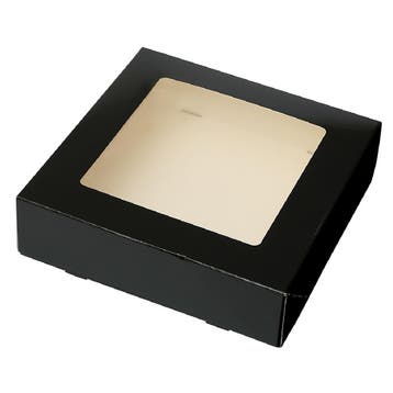 Taartdoos met venster 19x19x5cm. Zwart 50st, Verzenden, Nieuw