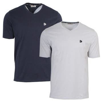 Donnay Donnay Heren - 2-Pack - V-neck T-Shirt Berno - Navy &, Verzenden, Nieuw