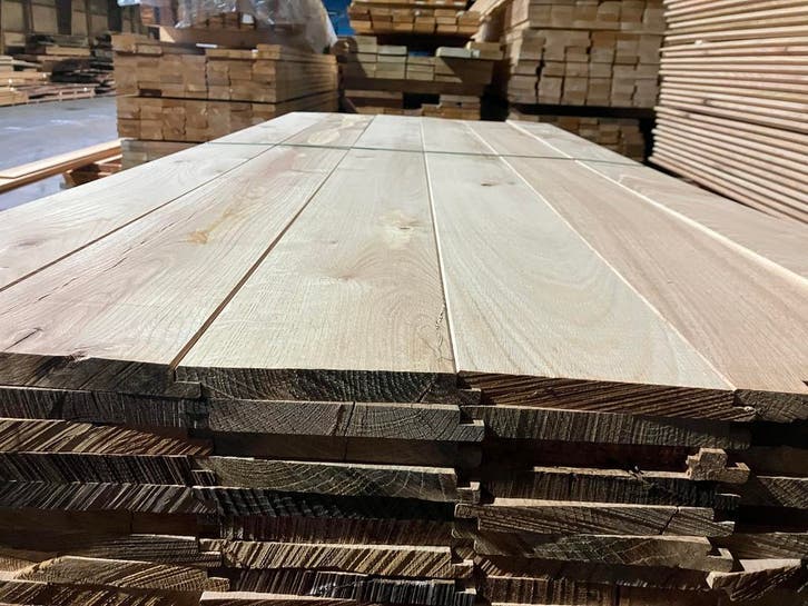 Eiken planken-dakbeschot-halfhouts rabat-vloerdeel-wanddelen, Doe-het-zelf en Verbouw, Hout en Planken, Eiken, 200 tot 250 cm