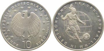 Duitsland 10 Euro 2011 Entwurf v Hoyer Frauen voetbal mit..., Verzenden