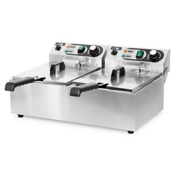HCB Dubbele friteuse - 2 x 6 liter - 2 x 230V - RVS, Verzenden, Nieuw in verpakking