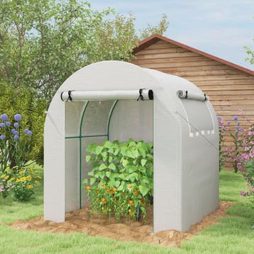 Outsunny Kweekkas 180x180x200 cm met Roldeur en Mesh Raam, Verzenden, Nieuw