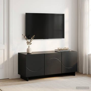 vidaXL tv-meubel 90 x 34,5 x 40 cm Zwart Bewerkt hout, Verzenden, Nieuw, 50 tot 100 cm, Minder dan 100 cm