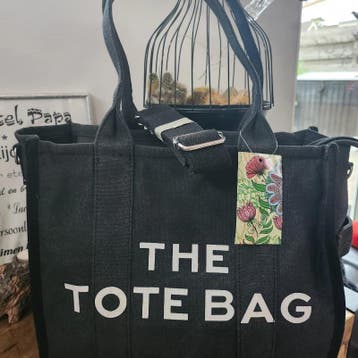 Stoffen zwarte Tote Bag + Ritssluiting, Sieraden, Tassen en Uiterlijk, Tassen | Damestassen, Verzenden, Nieuw