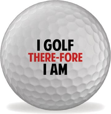 Golfballen bedrukt - I Golf There-Fore I Am - set van 3, Sport en Fitness, Ophalen of Verzenden, Nieuw, Bal(len), Overige merken