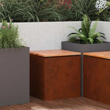 vidaXL Tuinbank Roestig 40 x 40 x 43 cm Cortenstaal, Verzenden, Nieuw