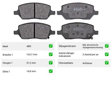 Remblokken Achteras Chevrolet Uplander 3.9 - ABS 35377, Verzenden, Nieuw, Chevrolet