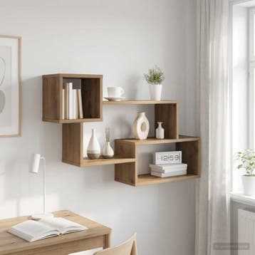 vidaXL Drijvende plank Muurmontage Artisanaal eiken 87 x 20, Verzenden, Nieuw