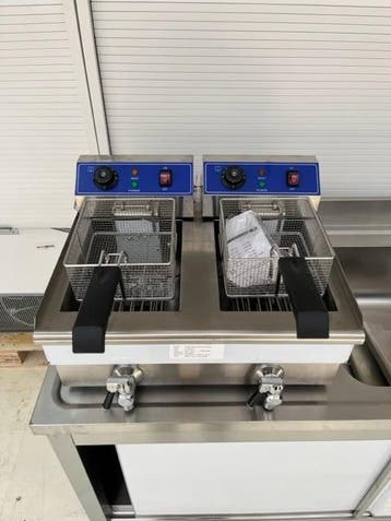 Q-Gastro 2 pans Elektrische Friteuse 2x 10L (Nieuw) 230V, Ophalen of Verzenden, Nieuw in verpakking