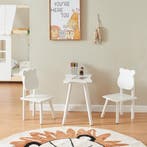 Kindertafel met 2 kinderstoelen Panjang wit [en.casa], Verzenden, Nieuw