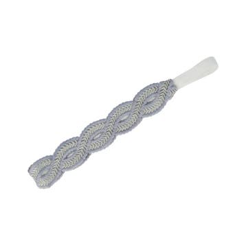 Haarband Gevlochten 3,5cm - Kant - Zilverdraad - Grijs, Nieuw