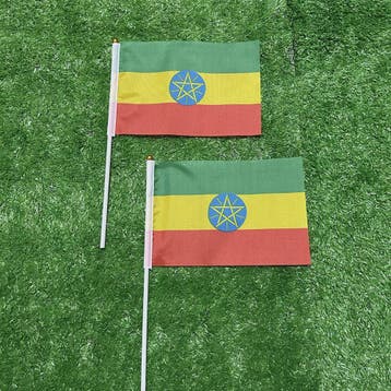 Ethiopië Handvlaggetjes 21x14cm met Plastic Stok - Set van 1, Verzenden, Nieuw
