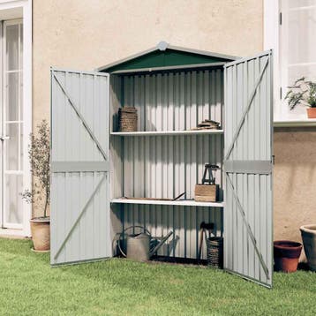 vidaXL Tuinschuur 116x45x175 cm gegalvaniseerd staal groen, Tuin en Terras, Verzenden, Nieuw