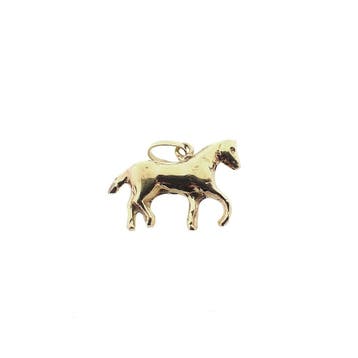 Gouden hanger van een paard (Hanger of bedel), Ophalen of Verzenden, Gebruikt, Goud, Overige merken