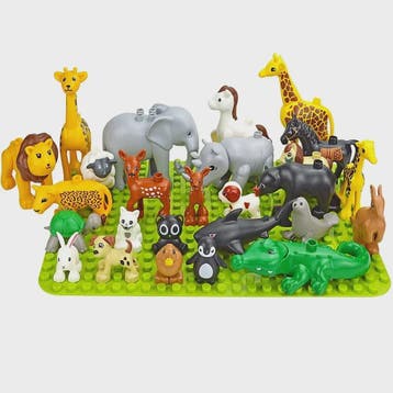 Grote Bouwstenen Dierenpark & Boerderij Figuren - Compatibel