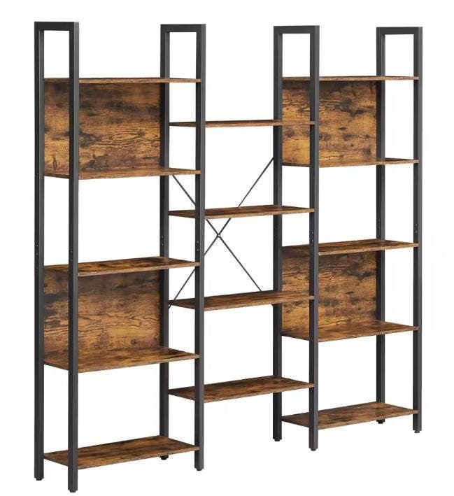 Boekenkast 14 Niveaus – Industrieel Hout Metaal Wandrek, Huis en Inrichting, Kasten | Boekenkasten, Nieuw, Verzenden