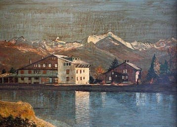 Franse school (XX) - Paesaggio montano