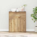vidaXL Dressoir met lade Artisan Eiken 60 x 31 x 70 cm, Verzenden, Nieuw, Overige houtsoorten, Minder dan 50 cm