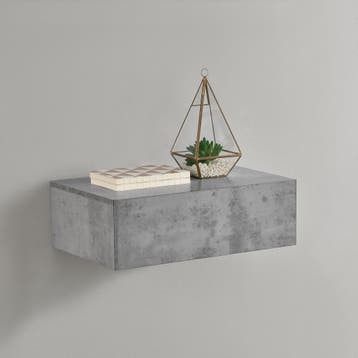 Wandplank met lade set van 2 zwevend betonkleurig donkergrij, Verzenden, Nieuw