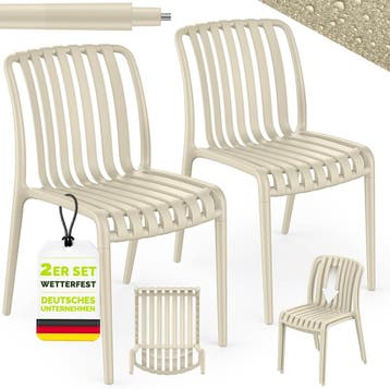 tillvex® Tuinstoelen, 2-delige set, stapelbaar, weerbestendi, Verzenden, Zo goed als nieuw
