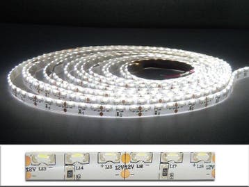 5Meter LEDstrip sideview  600x335smd -IP65 Cool-wit, Verzenden, Nieuw