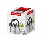 Florina Fenny fluitketel RVS zilver glanzend 2.5 Liter - ook, Ophalen of Verzenden, Nieuw