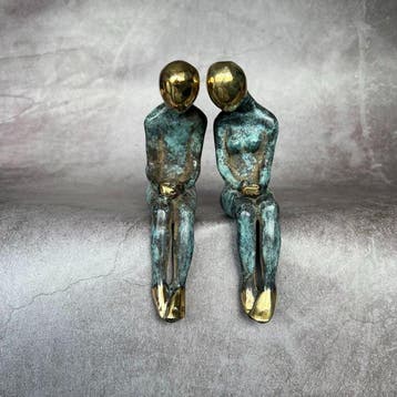 sculptuur, NO RESERVE PRICE - High quality, Bronze Sitting