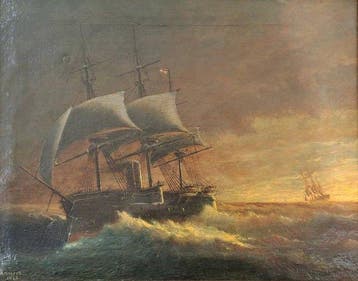 Austrian School (XIX), signed Hauser - La Tempesta e il