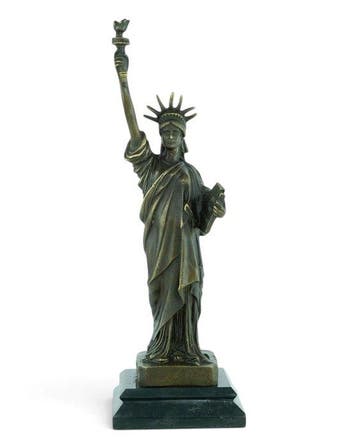 sculptuur, Statue of Liberty - 31 cm - Brons, Marmer, Antiek en Kunst