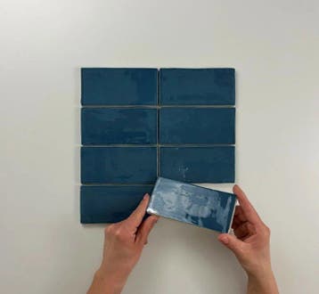 Wandtegel Equipe Cerámica Atlas Donkerblauw Glans 7,5x15, Nieuw, Minder dan 20 cm, 10 m² of meer, Wandtegels