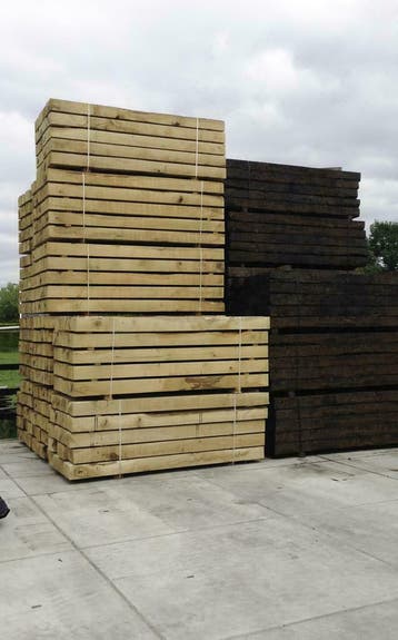 Eiken spoorbielzen | Eiken bielzen |  onbewerkt eikenhout, Minder dan 3 meter, Nieuw, Ophalen of Verzenden, Minder dan 1 meter