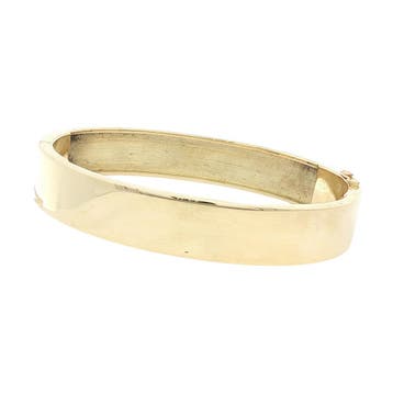 Gouden gladde bangle 14 karaat, Verzenden, Zo goed als nieuw, Goud