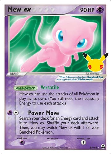 Mew ex 88/92 Celebrations, Ophalen of Verzenden, Nieuw, Losse kaart, Foil