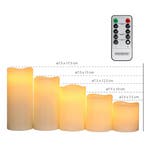 5 x LED waskaarsen flikkerend warm wit met afstandsbedien..., Diversen, Kerst, Verzenden, Nieuw