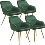 Eetkamerstoel Marilyn, fluweeloptiek, doorgestikt - donkergr, Verzenden, Nieuw