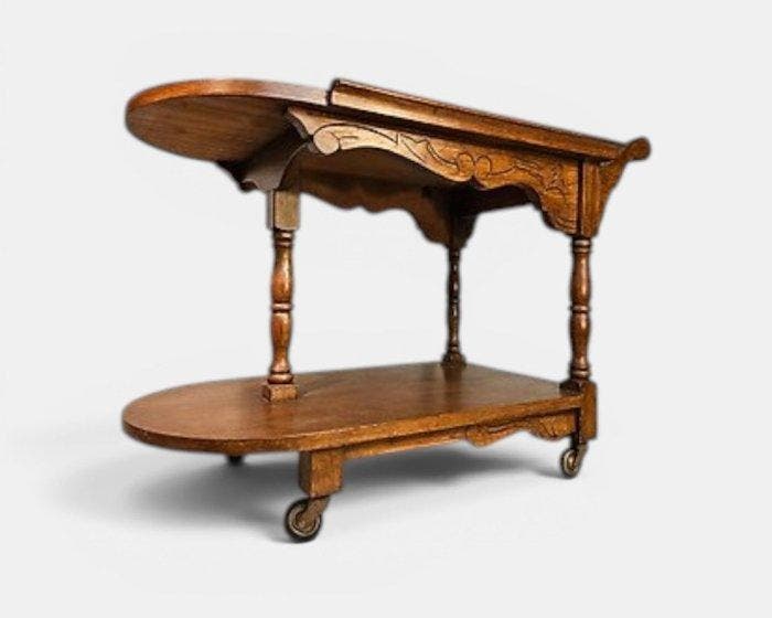 Serveerwagen - Eik - Massief eiken, Antiek en Kunst, Curiosa en Brocante