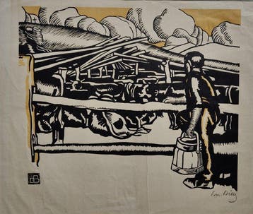 Edmond Bille (1878-1959) - woodcut from 1914, handsigned,, Antiek en Kunst