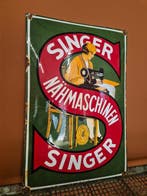 Oud emaille reclamebord singer nahmaschinen - Oud emaille