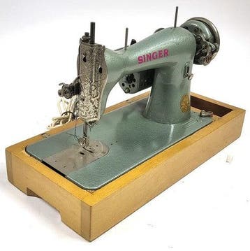 Vintage Singer elektrische naaimachine, groen, 220 V, Verzenden