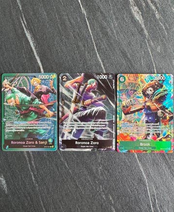 Bandai - 3 Card - One Piece - Roronoa Zoro / Sanji / Brook, Nieuw