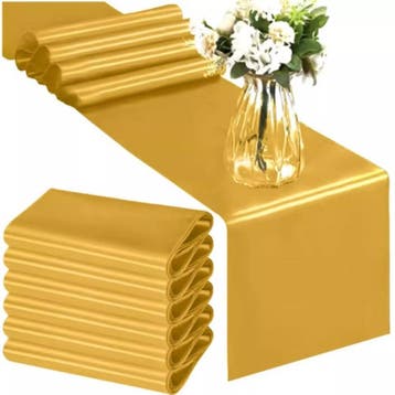 Ruhhy Satijnen Tafelloper Goud - Luxe Tafeldecoratie - 9..., Huis en Inrichting, Ophalen of Verzenden, Nieuw