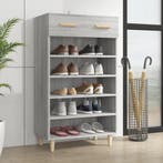 vidaXL Schoenenkast 60x35x105 cm bewerkt hout grijs sonoma, Verzenden, Nieuw
