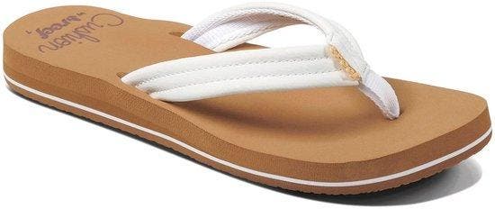 Reef Cushion Breezecloud Dames Slippers - Cognac/Wit - Maat, Kleding | Dames, Schoenen, Wit, Nieuw, Verzenden