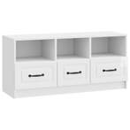 vidaXL TV-kast met lade Hoogglans Wit 102 x 34,5 x 47 cm, Minder dan 50 cm, Verzenden, Nieuw, Minder dan 100 cm