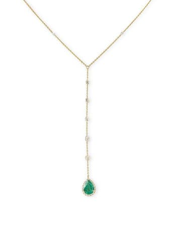 Halsketting - 14 karaat Geel goud - 1.76ct. tw. Smaragd -, Sieraden, Tassen en Uiterlijk, Nieuw
