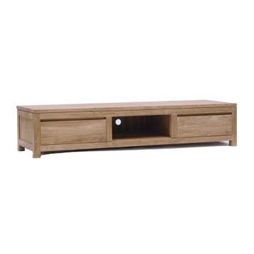 *WOONWINKEL* Tower Living Corona Laag Tv-meubel Teak - 2 Lad, Verzenden, Nieuw