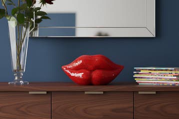 Decoratie DISCO LIP 30cm 3D mozaïek lippen rood - 48037, Huis en Inrichting, Ophalen of Verzenden, Nieuw
