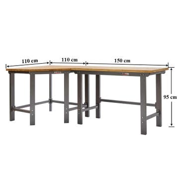 Werkbank hoekopstelling - Hoek werkbank 260 cm lang grijs, Ophalen of Verzenden, Nieuw