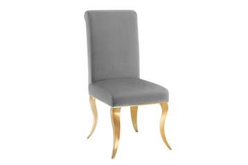 Stoel MODERN BAROCK fluweelgrijs met gouden roestvrijstalen, Huis en Inrichting, Stoelen, Ophalen of Verzenden, Nieuw
